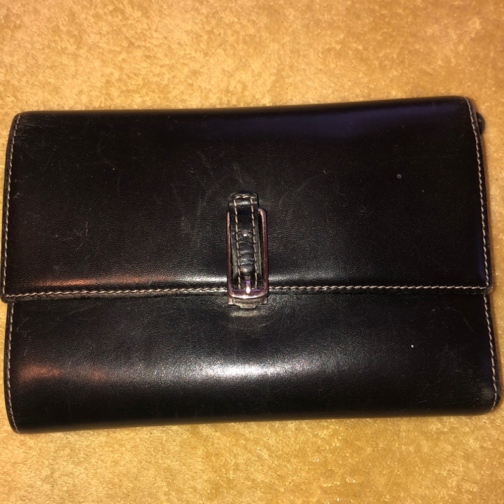 Coach Black and Red Leather Wallet